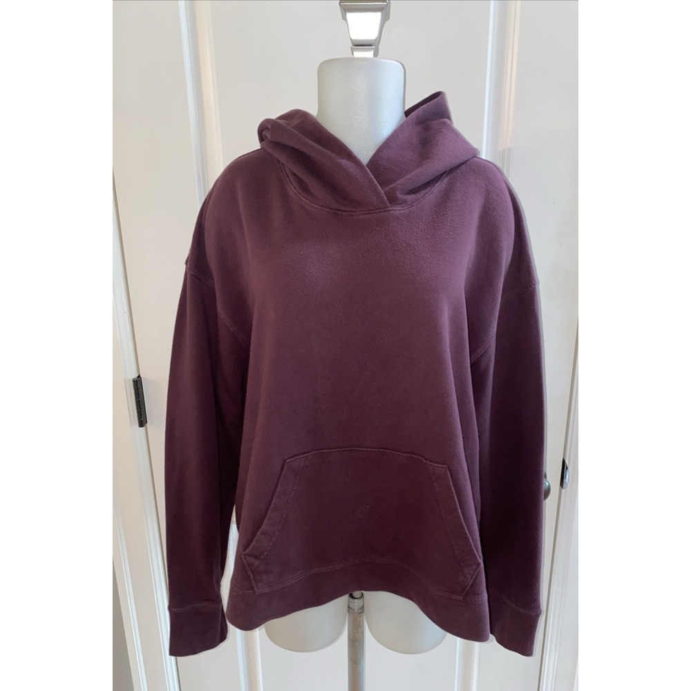 James Perse Relaxed Pullover Hoodie Sweatshirt Burgundy Cotton -Size 4/XL